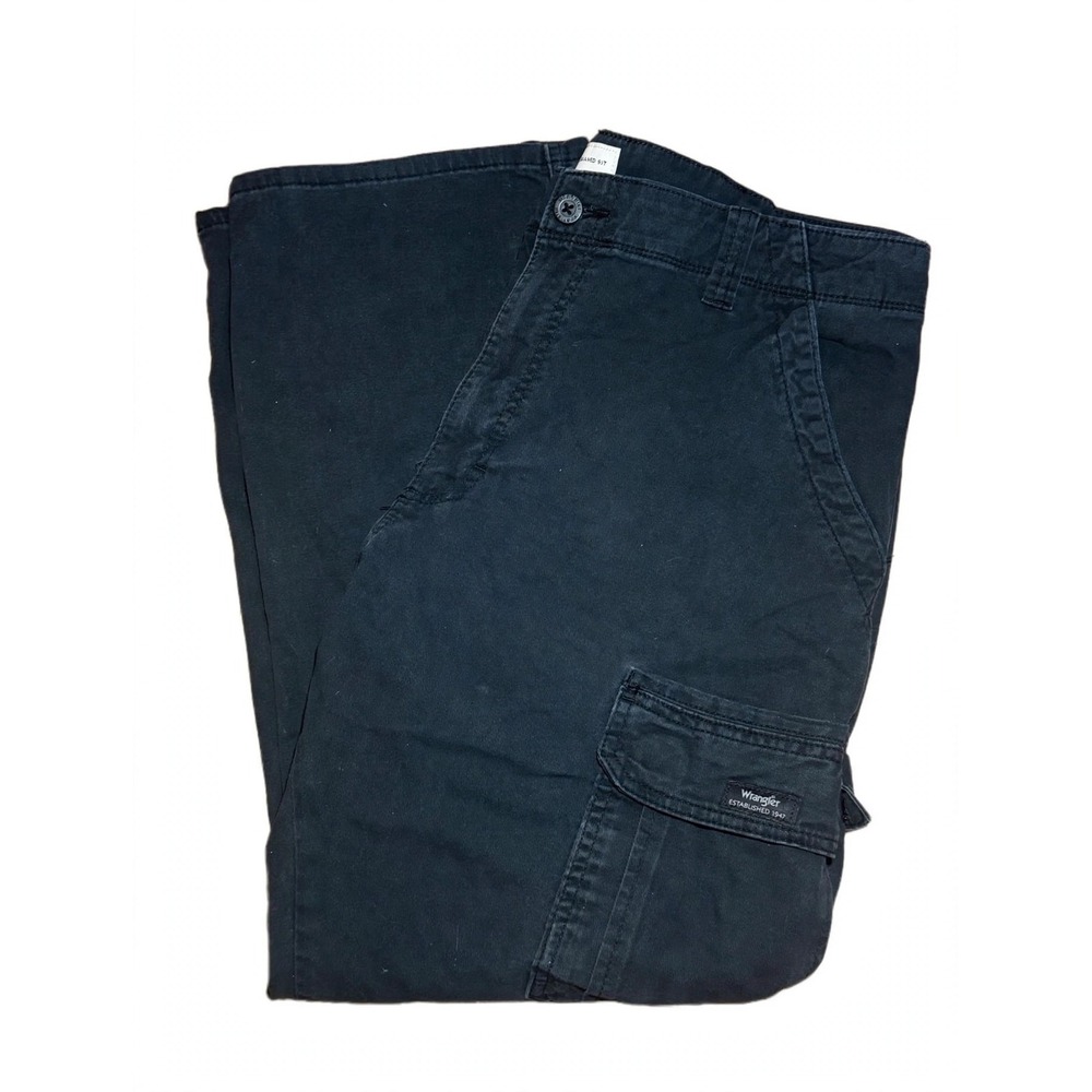 Wrangler Cargo Utility Pants Relaxed Fit Black 36x30 - 1070ABWBL - VERY GOOD